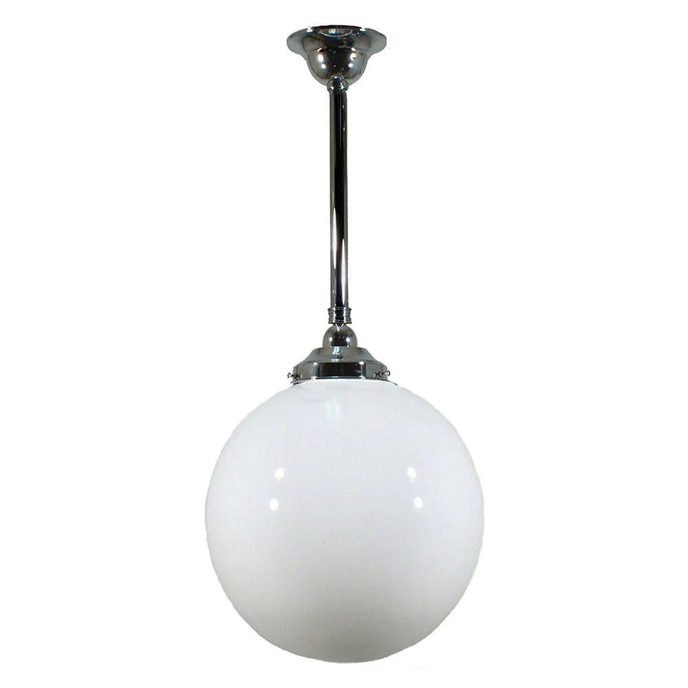 Sphere 8" or 10" or 12" 1 Light ROD Pendant Light - Black/Chrome/Polished Brass/Chrome Retro - Image 10