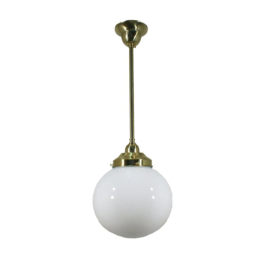 Sphere 8" or 10" or 12" 1 Light ROD Pendant Light - Black/Chrome/Polished Brass/Chrome Retro - Image 3