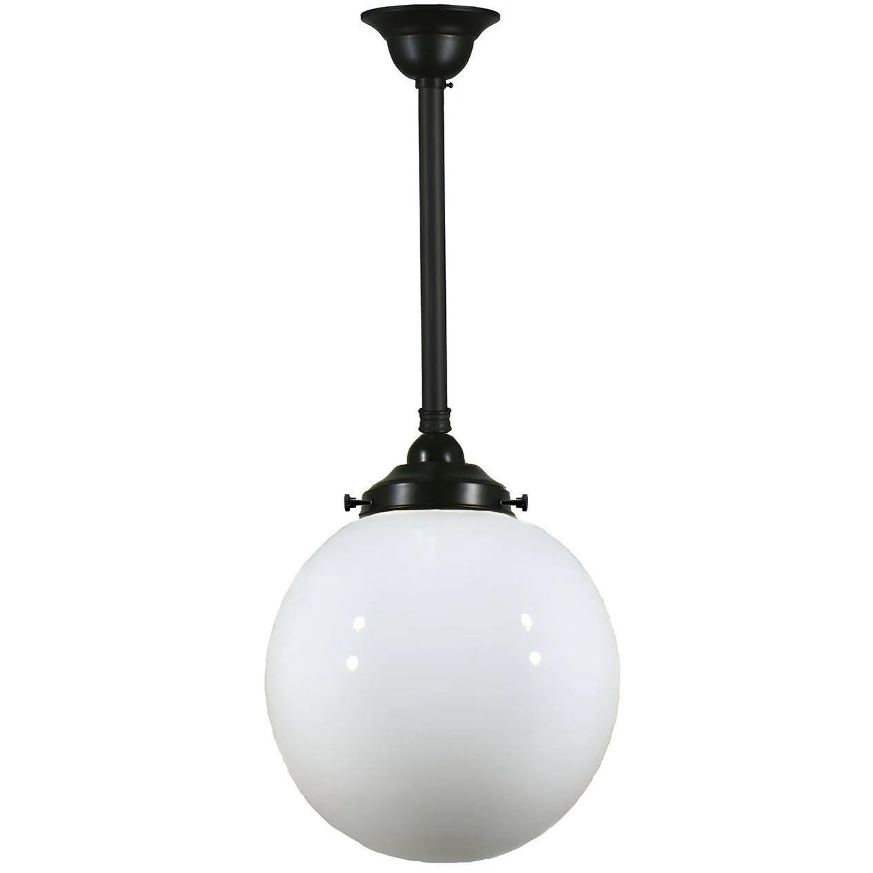 Sphere 8" or 10" or 12" 1 Light ROD Pendant Light - Black/Chrome/Polished Brass/Chrome Retro - Image 5