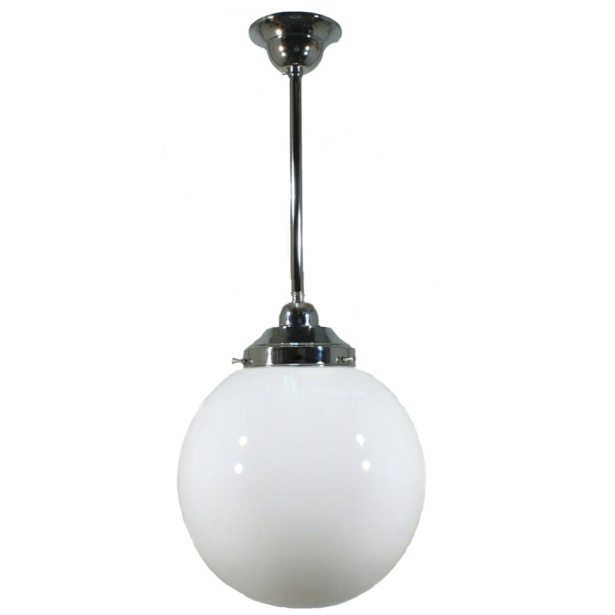 Sphere 8" or 10" or 12" 1 Light ROD Pendant Light - Black/Chrome/Polished Brass/Chrome Retro - Image 6