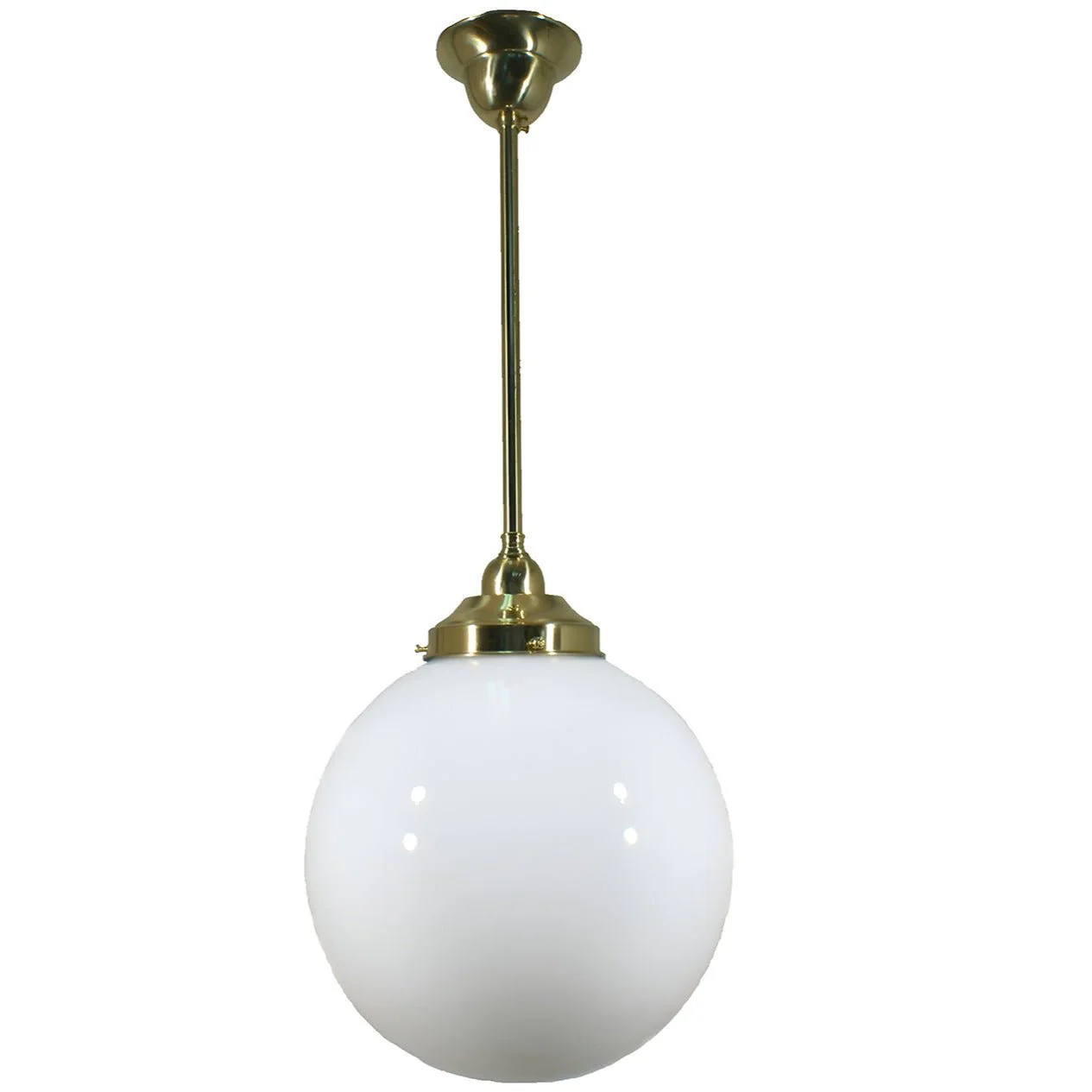 Sphere 8" or 10" or 12" 1 Light ROD Pendant Light - Black/Chrome/Polished Brass/Chrome Retro - Image 7