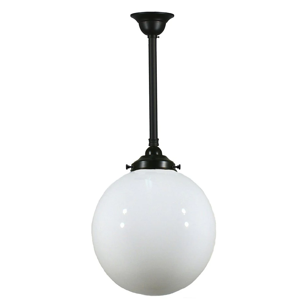 Sphere 8" or 10" or 12" 1 Light ROD Pendant Light - Black/Chrome/Polished Brass/Chrome Retro - Image 9