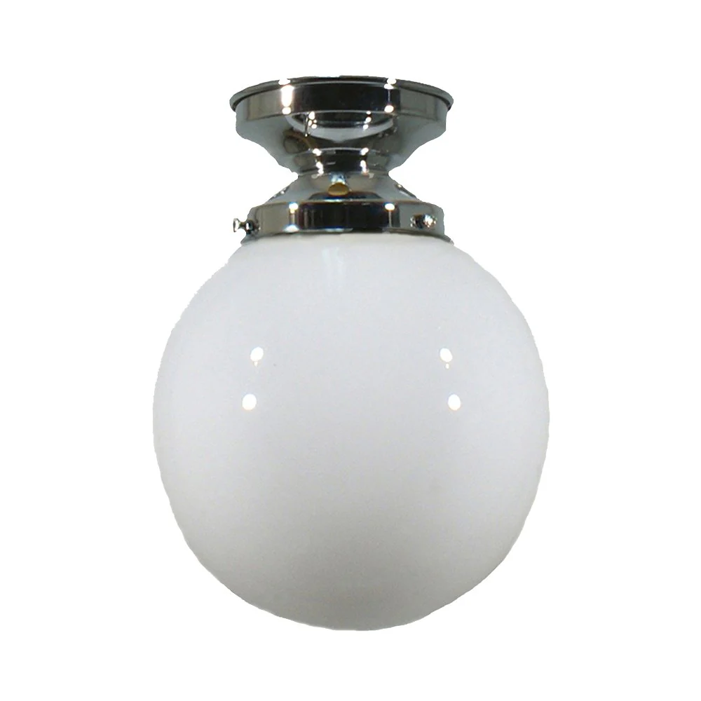 Sphere 6" or 8" or 10" or 12" 1 Light Batten Fix Pendant Light - Black/Chrome/Polished Brass - Image 2