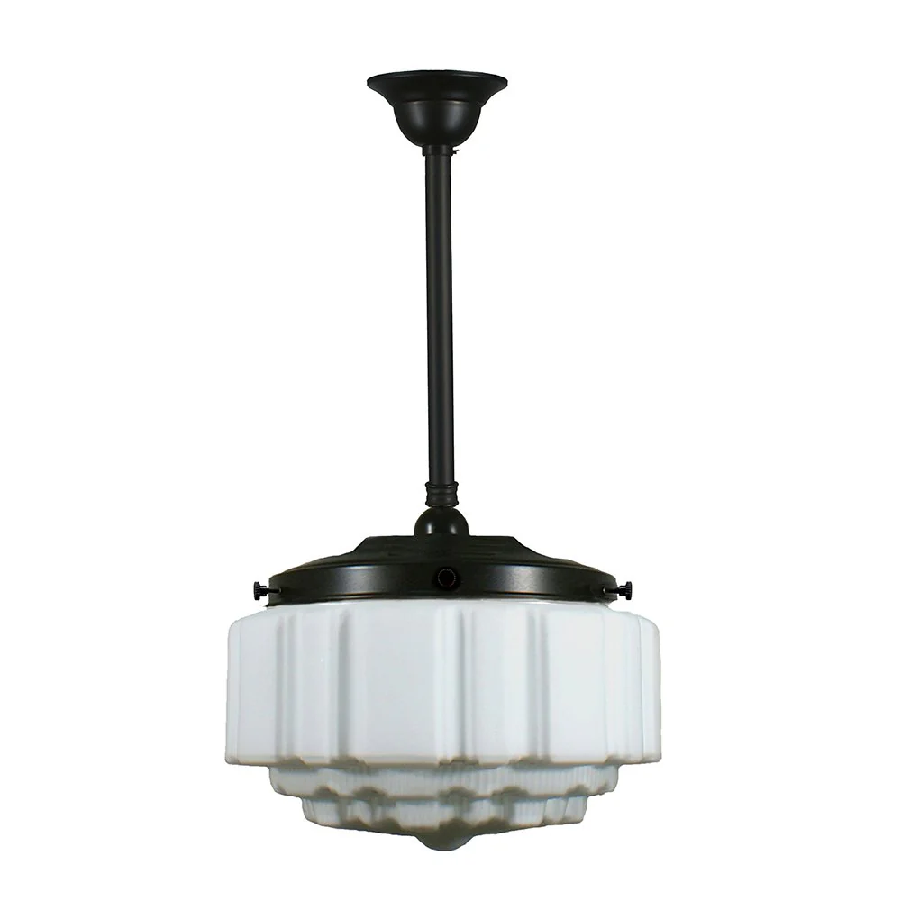 St Kilda 14" 1 Light CORD Pendant Light - Black/Chrome/Polished Brass