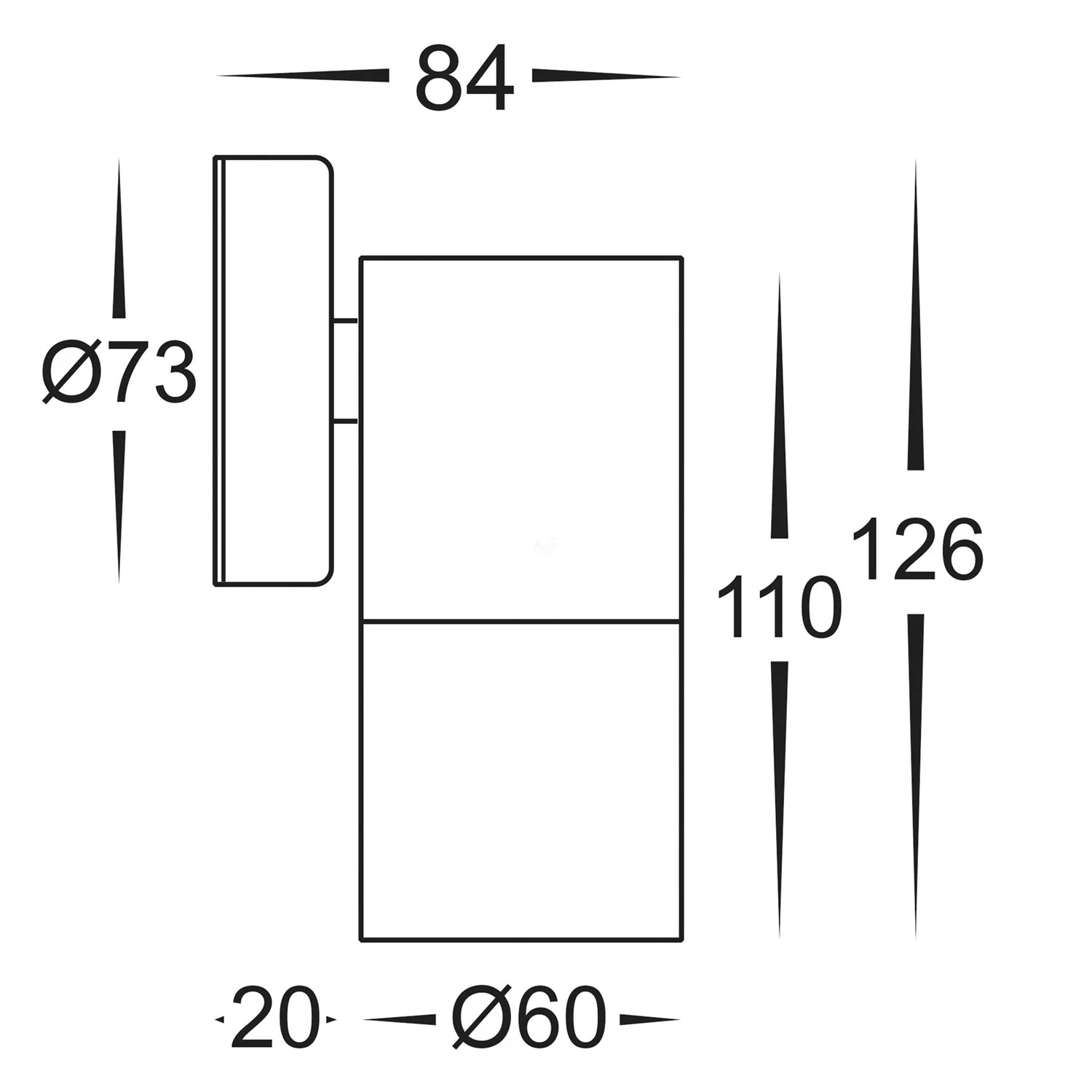 Stainless Steel Fixed Down Wall Light Fortis Havit Lighting - HV1172T - Image 2