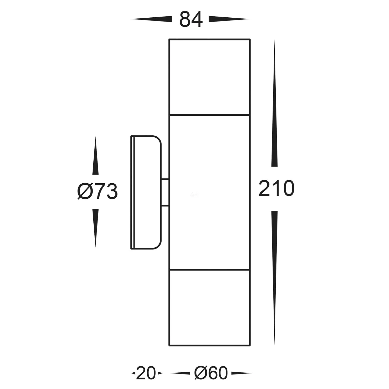Stainless Steel Up Down Wall Light Fortis Havit Lighting - HV1072T - Image 2