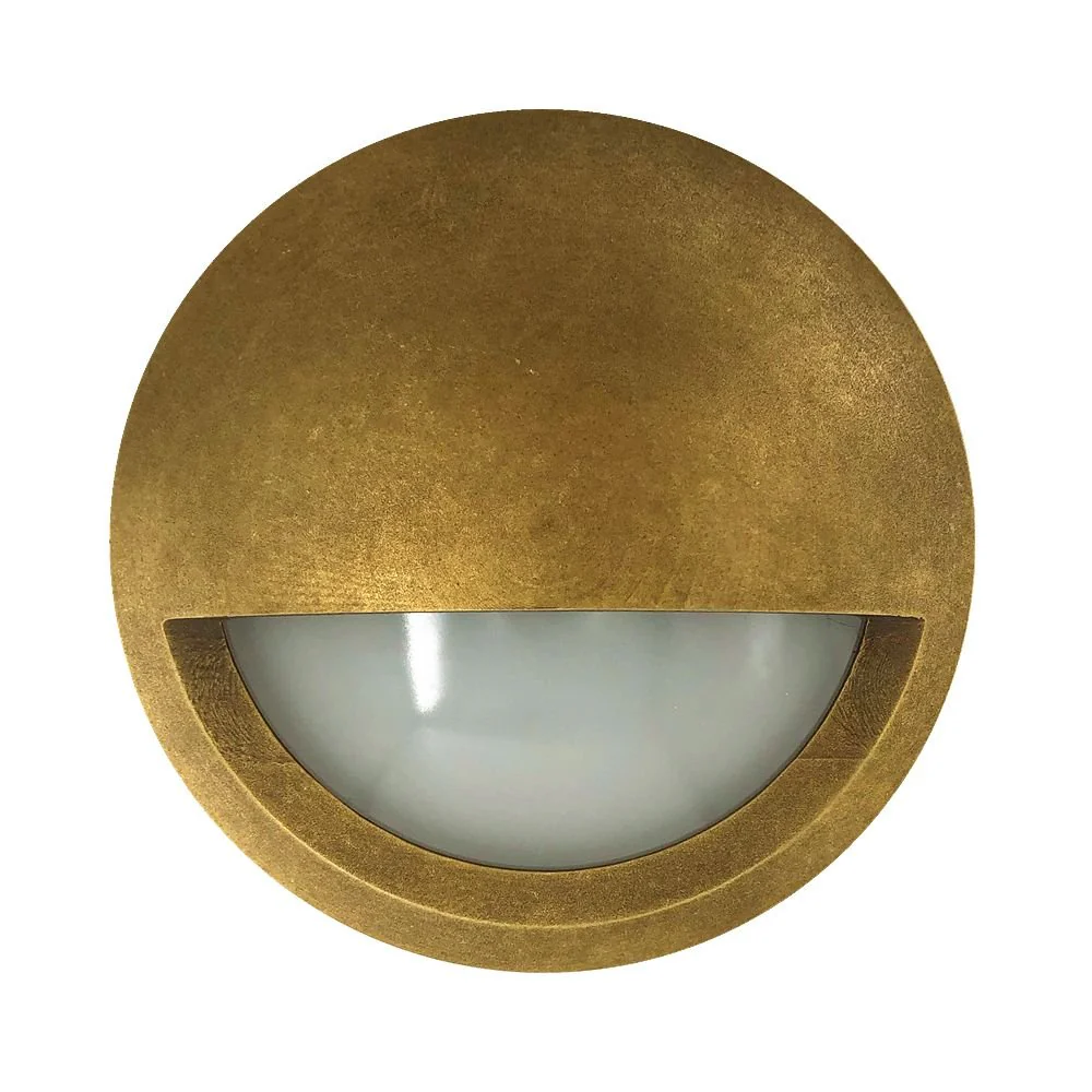 STE Exterior LED Eyelid Step Light 12v/240v 6w in Antique Brass CLA Lighting - PL-STE19, PL-STE20