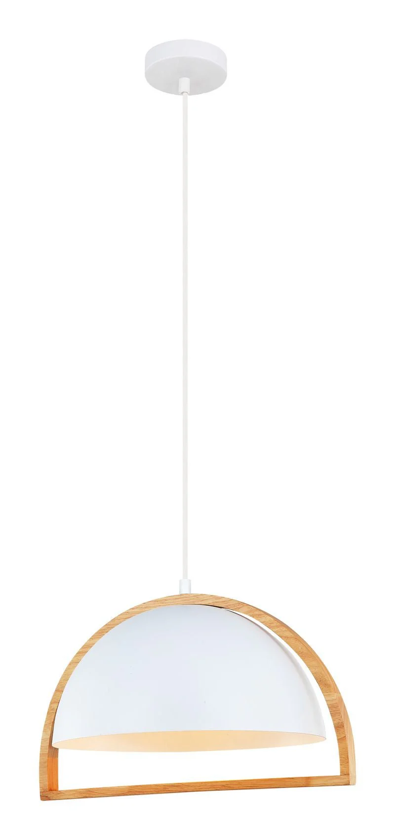 Swing Pendant Light in Oblong, Dome or Ellipse Wood Frame (White or Black) - Image 3