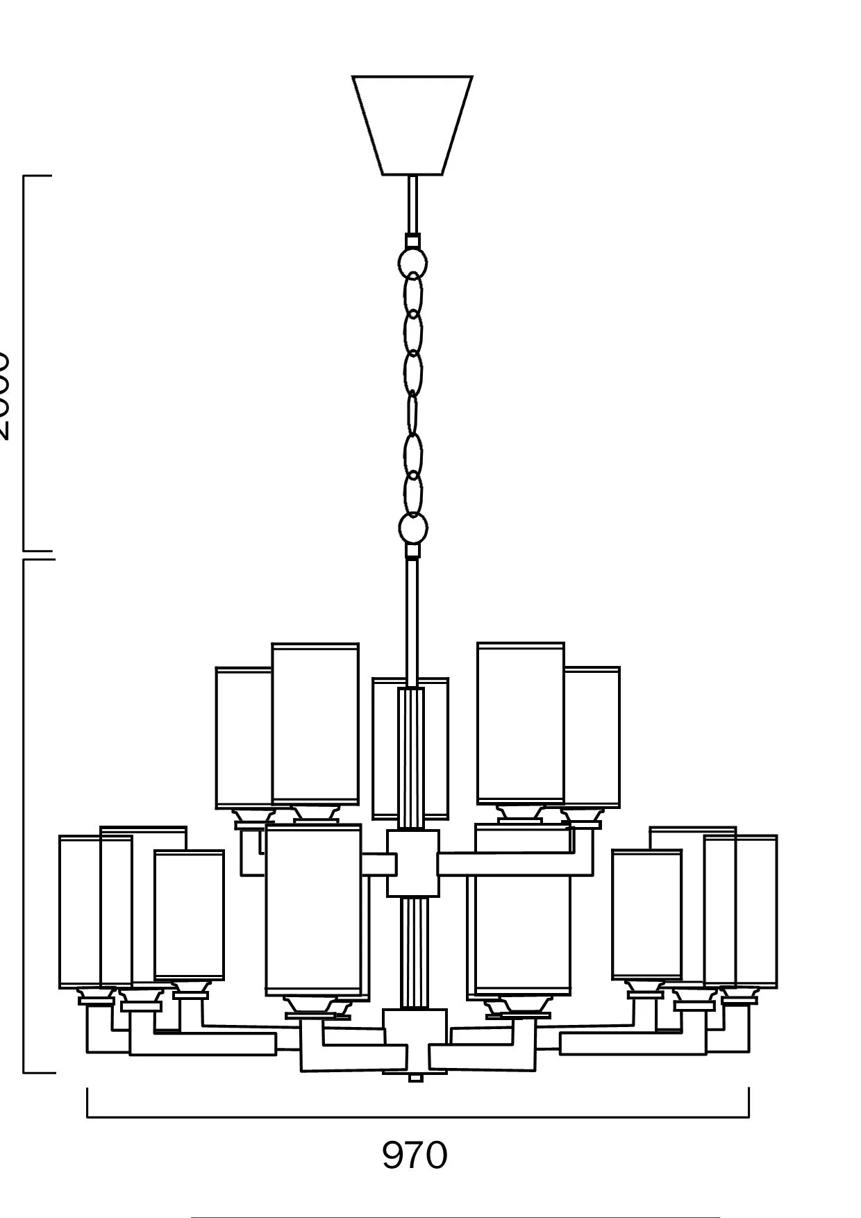 Telbix Ahern 15 Lights Pendant Solid Brass - Image 5