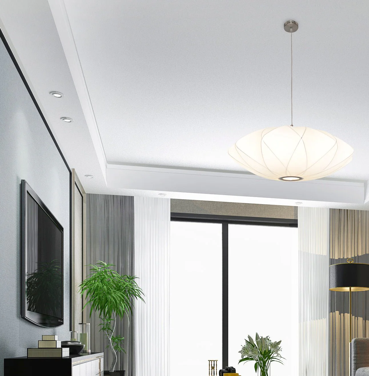 Telbix Aragon 75, 52, 35cm Light Pendant - White - Image 3