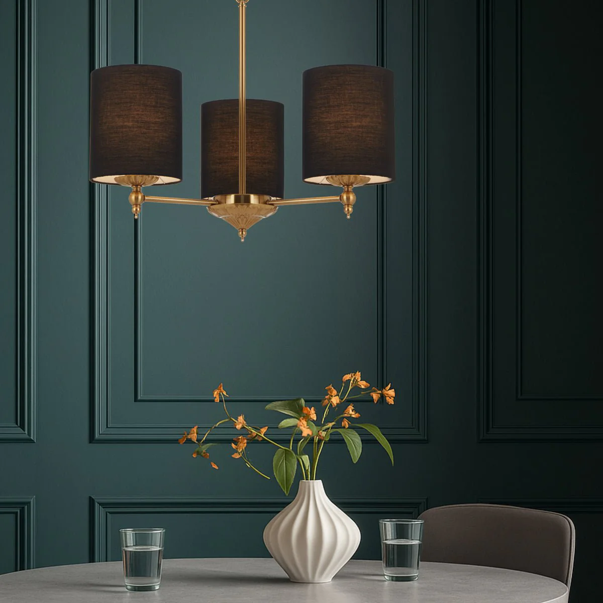 Telbix Argos 3 5 and 8 Light Pendant in Ivory or Black - Image 10