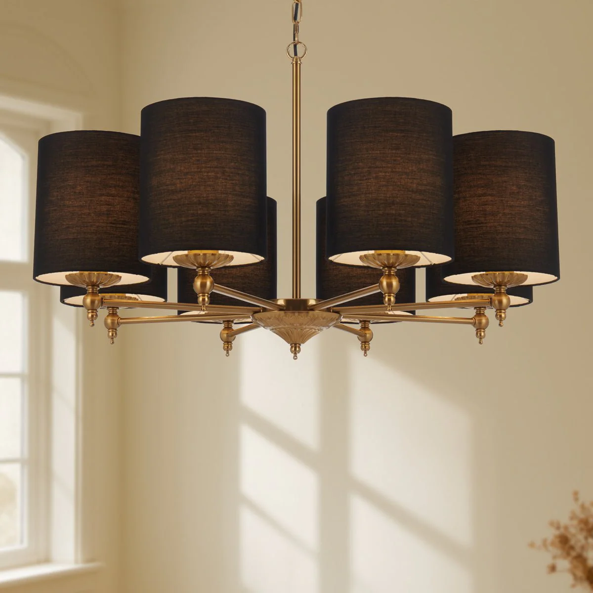 Telbix Argos 3 5 and 8 Light Pendant in Ivory or Black - Image 21