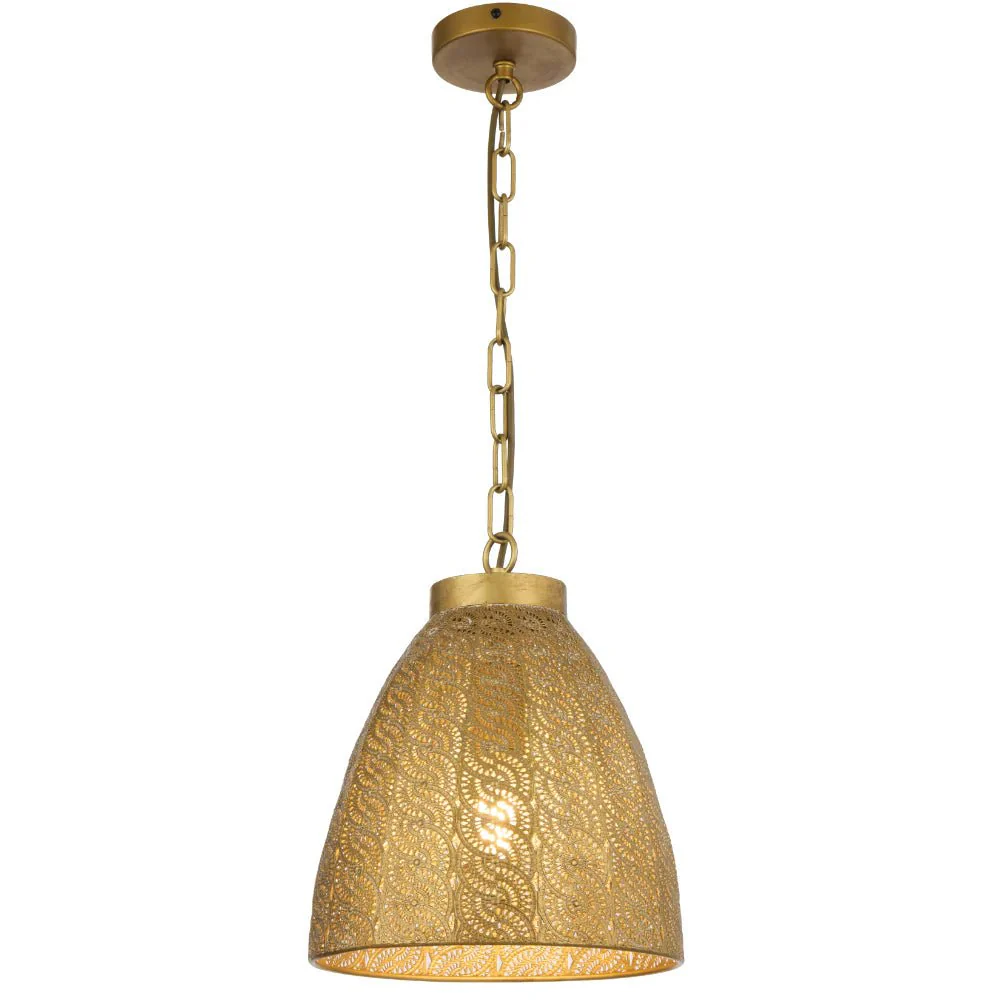 Telbix Aydin 28cm 1 Light Pendant Antique Gold AYDIN PE28-AB