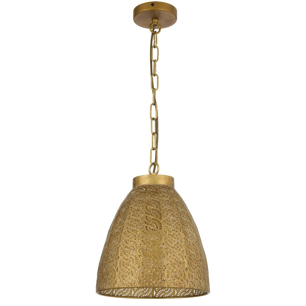 Telbix Aydin 28cm 1 Light Pendant Antique Gold AYDIN PE28-AB - Image 2