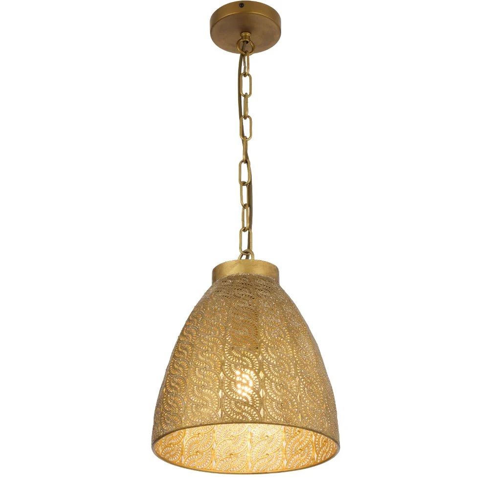 Telbix Aydin 28cm 1 Light Pendant Antique Gold AYDIN PE28-AB - Image 3