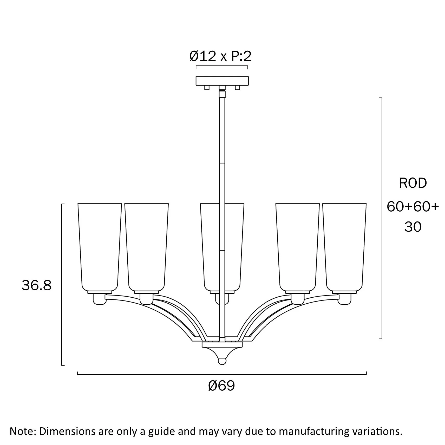 Telbix Brevan 5 Light Pendant - Image 3