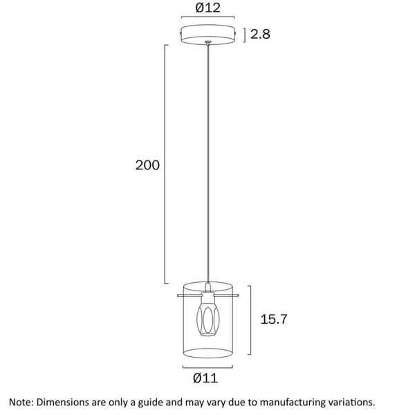 Telbix Crevil 1 Light Pendant - Image 3