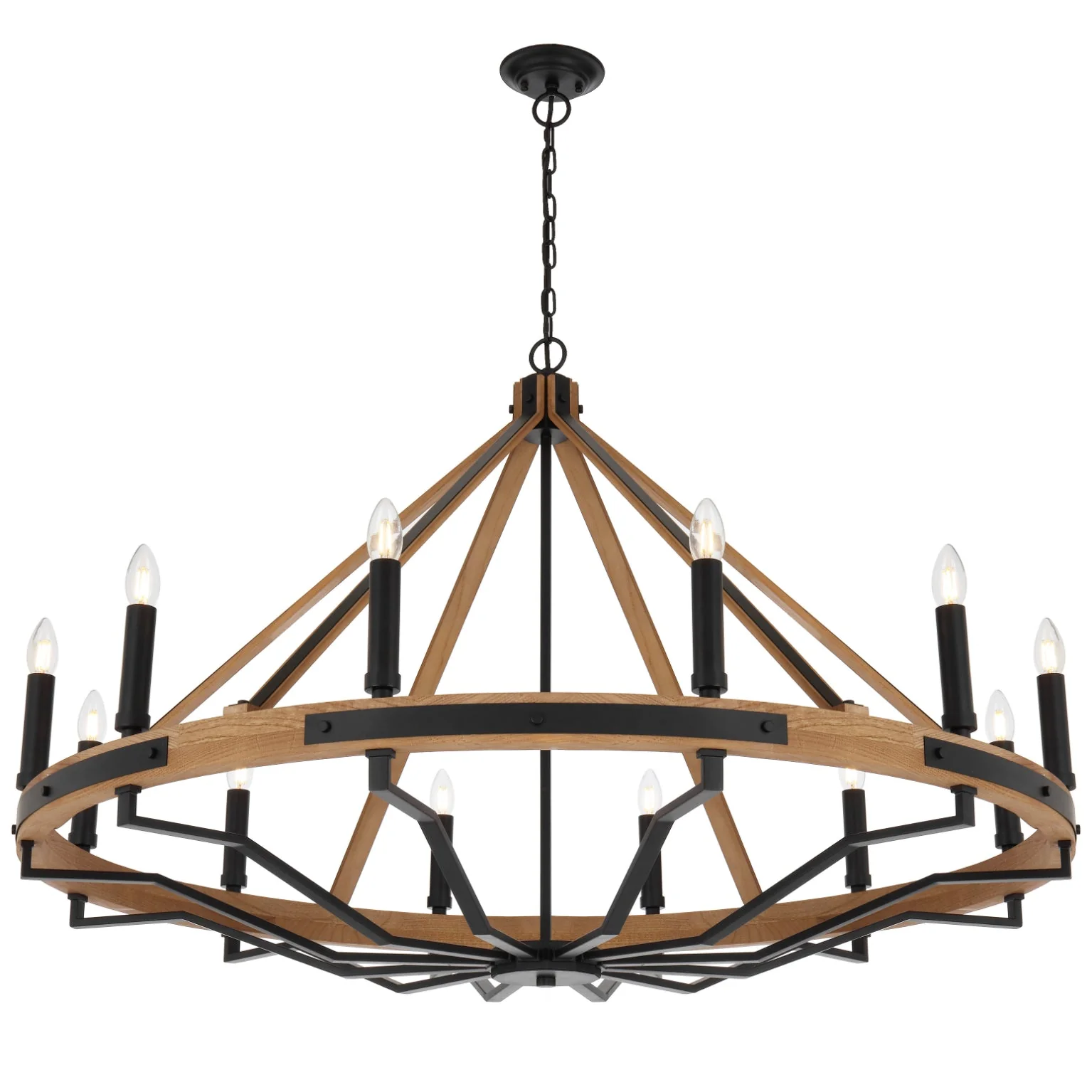 Telbix Darien 12 Light Pendant- Ash Wood - Image 2