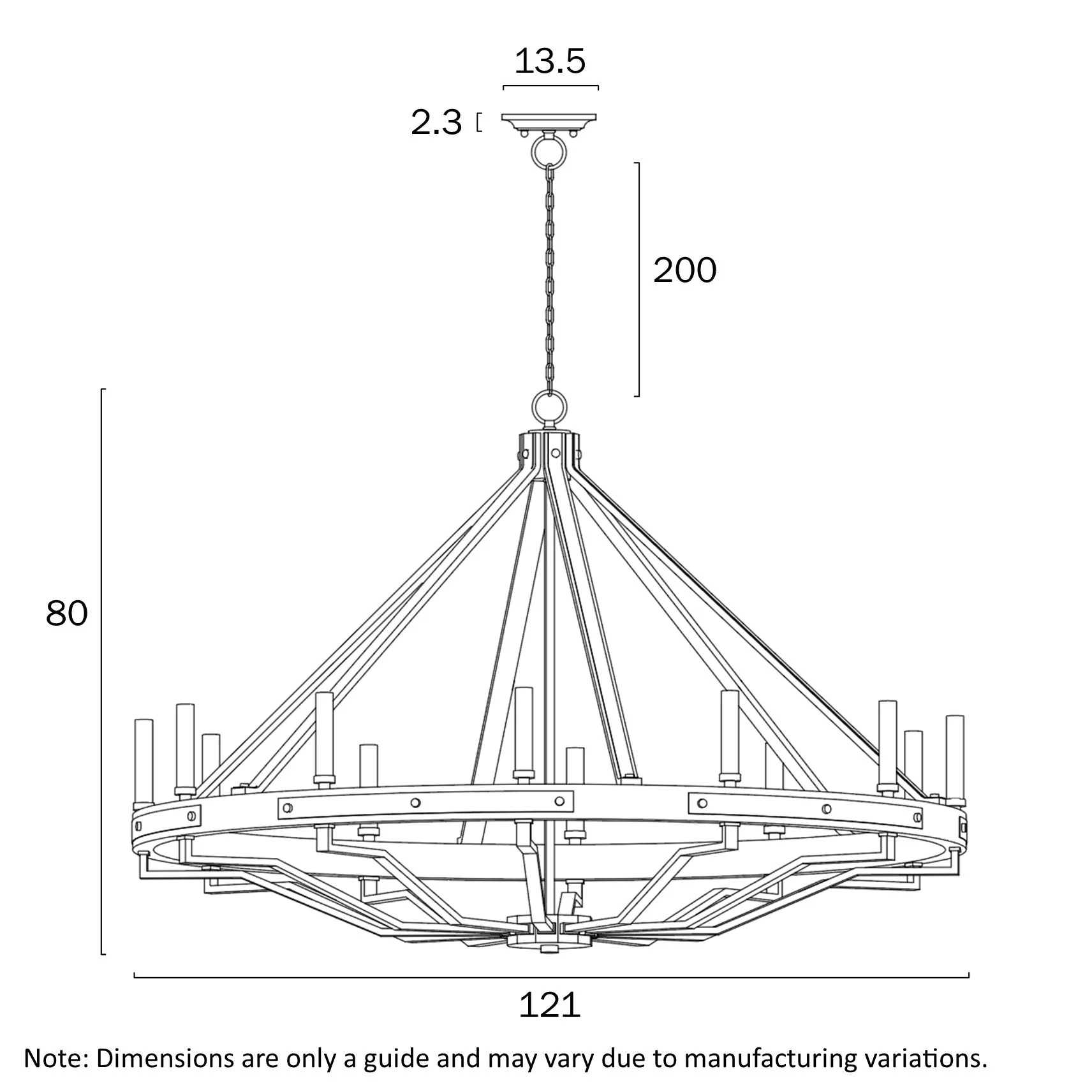 Telbix Darien 12 Light Pendant- Ash Wood - Image 3