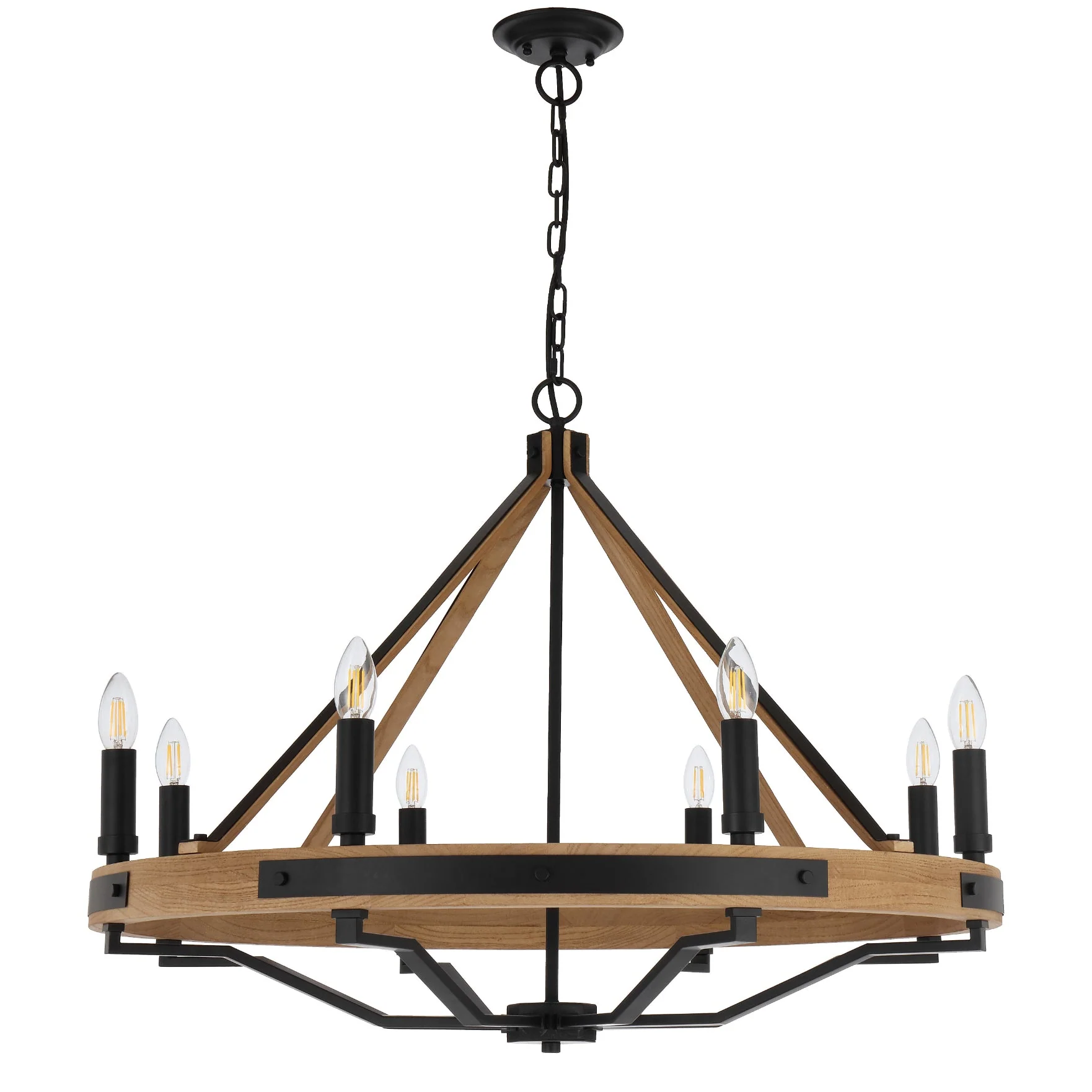 Telbix Darien 8 Light Pendant- Ash Wood - Image 2