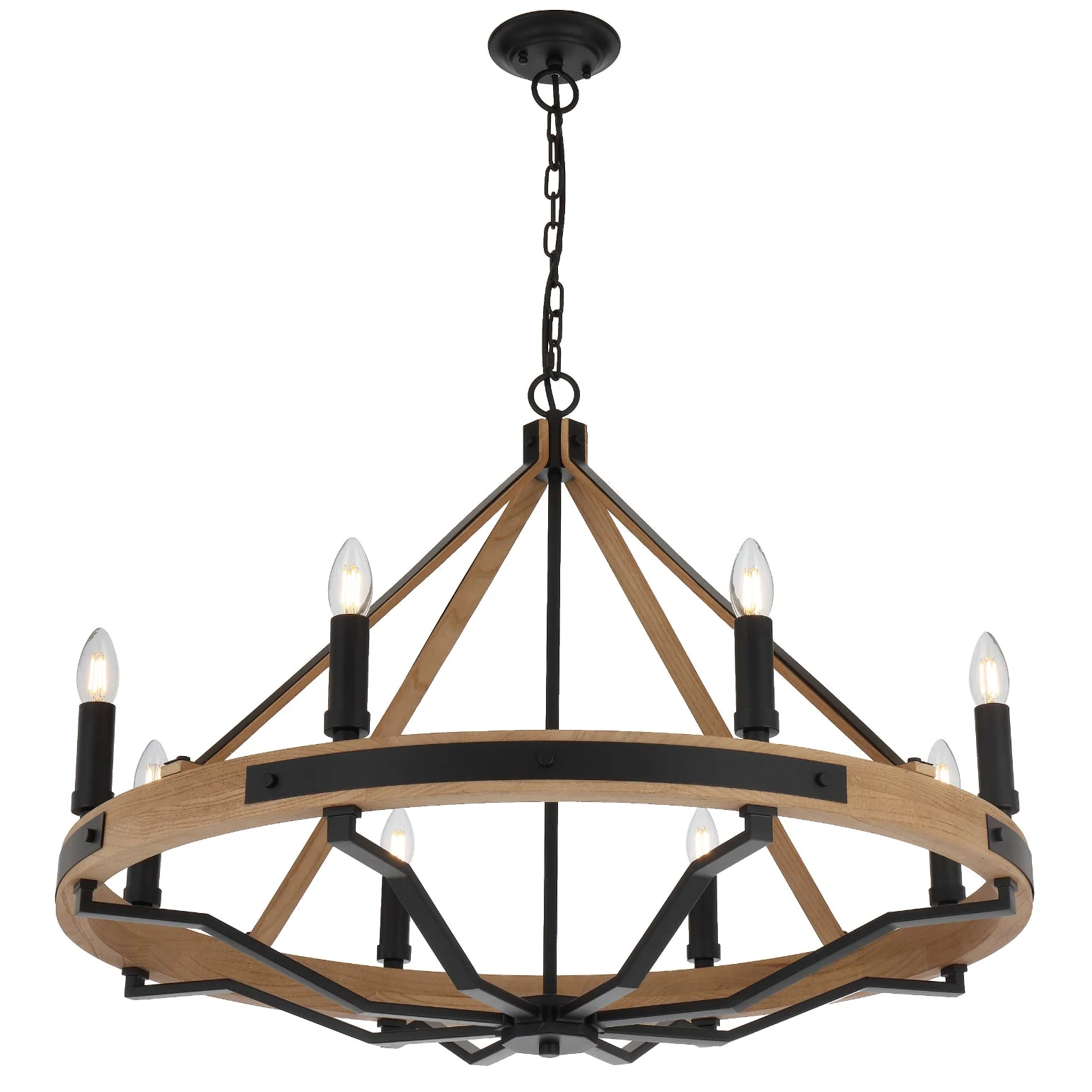 Telbix Darien 8 Light Pendant- Ash Wood - Image 3