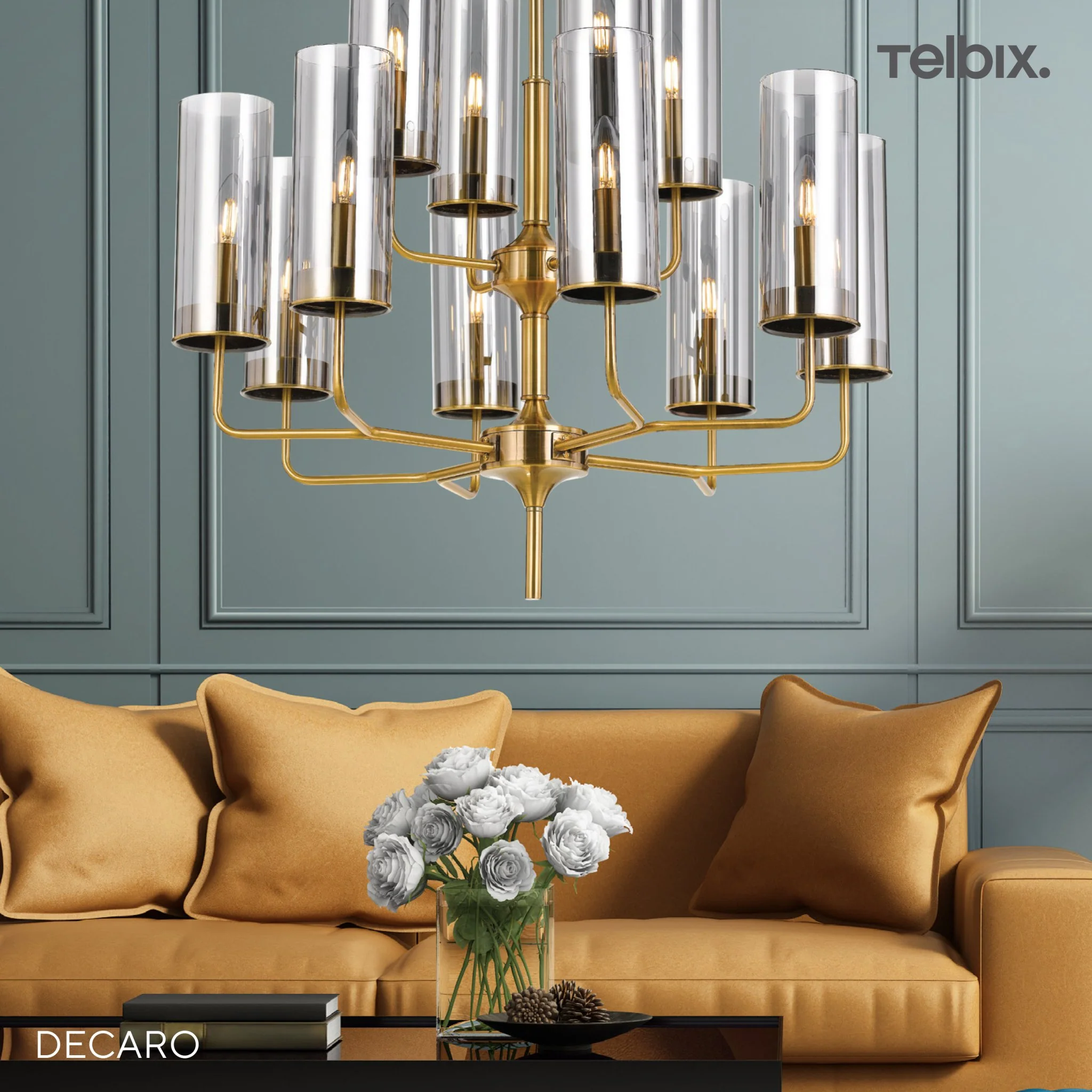 Telbix Decaro 12 Lights Pendant- Gold - Image 2
