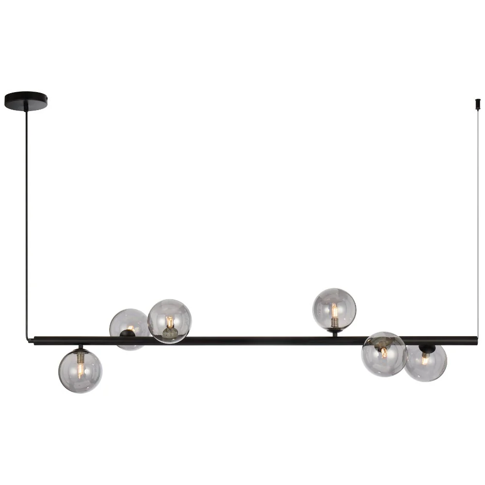 Telbix Elson 6 Light Pendant Black ELSON PE06-BK - Image 2