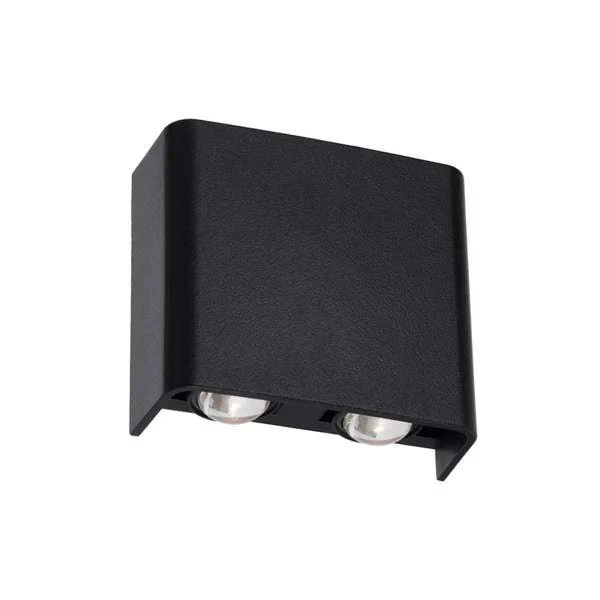Telbix Eynor 4W LED Up & Down Wall Pillar Light Black / Tri-Colour - EYVOR EXWB4-BK