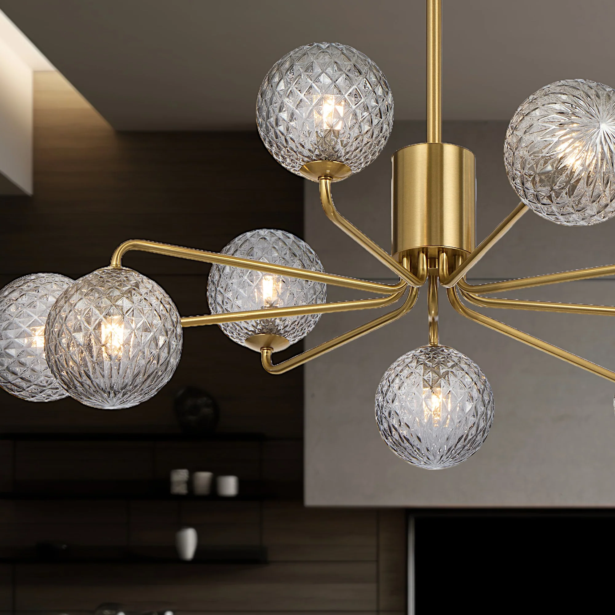 Telbix Felton 9 Light Pendant Range Antique Gold FELTON PE09AG - Image 2