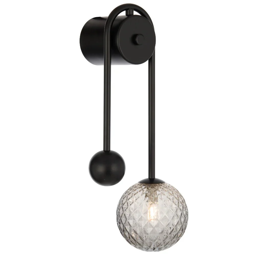 Telbix Felton Arm Wall Light Black FELTON WBA-BKSMT