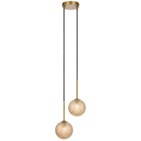 Telbix Gaston 2 Light Pendant Antique Gold - Image 6
