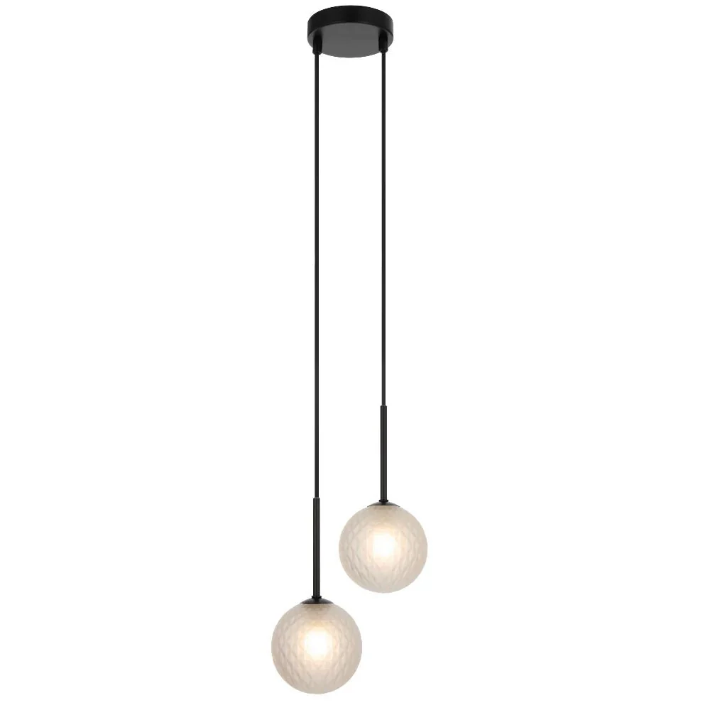 Telbix Gaston 2 Light Pendant Black - Image 4