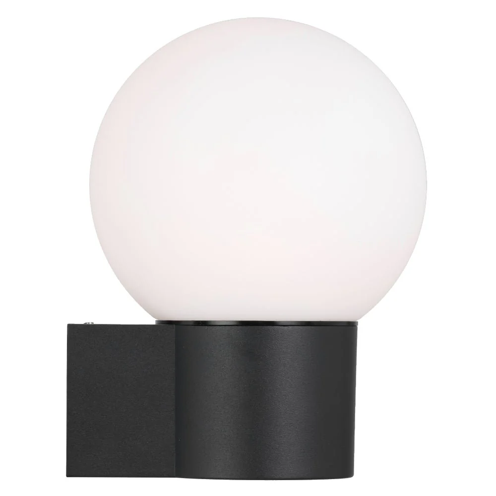 Telbix Gorem Exterior Wall Light Black / Opal Matt - Image 2