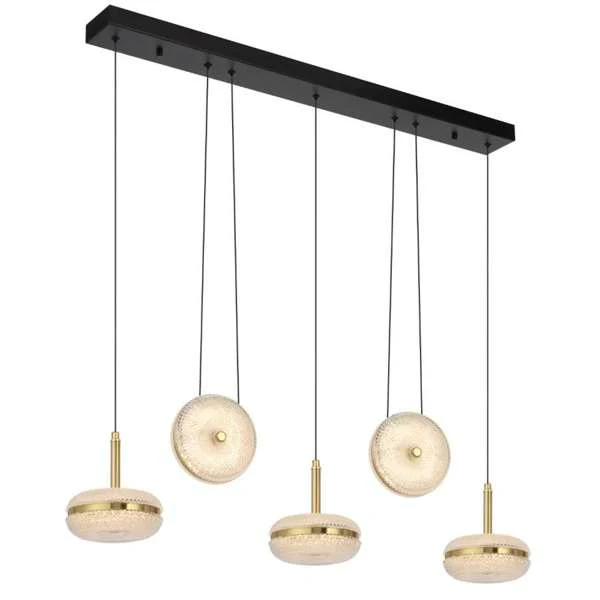 Telbix Govan 5 Light LED Pendant Antique Gold / Warm White - GOVAN PE5B-AG