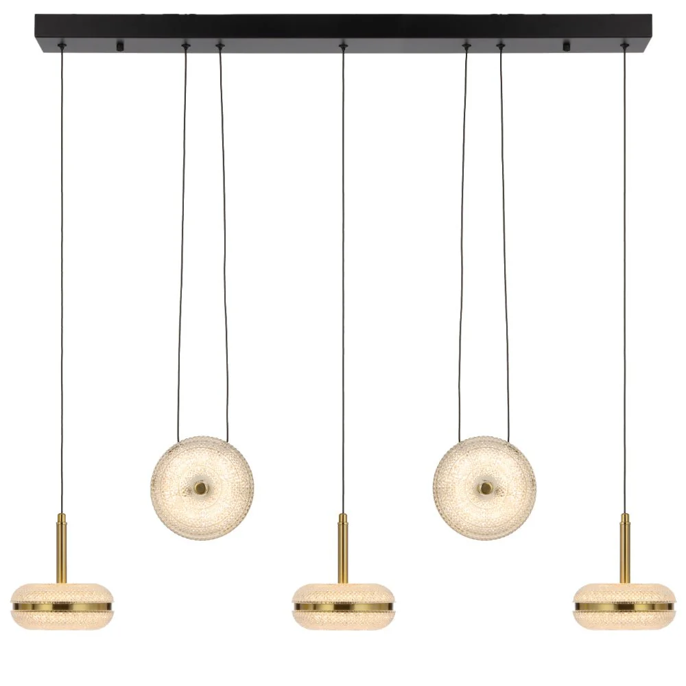 Telbix Govan 5 Light LED Pendant Antique Gold / Warm White - GOVAN PE5B-AG - Image 2