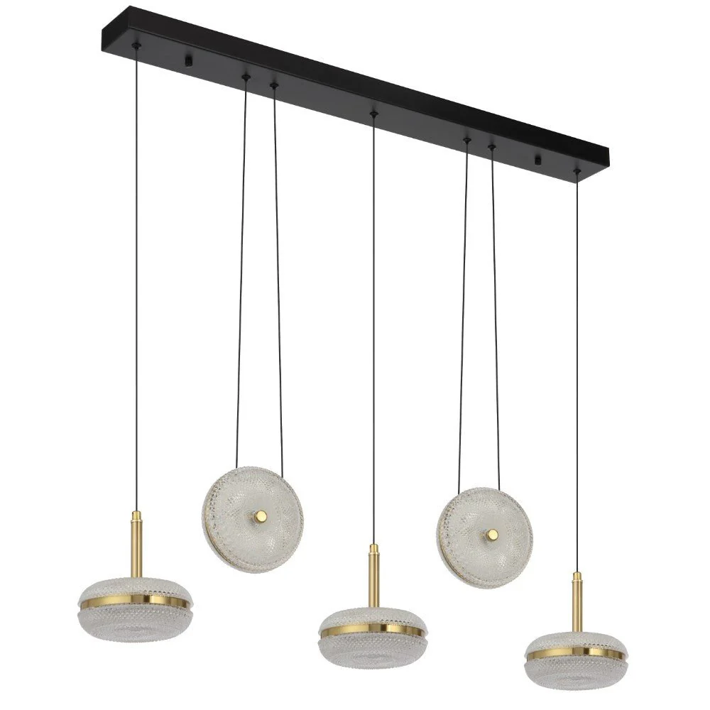 Telbix Govan 5 Light LED Pendant Antique Gold / Warm White - GOVAN PE5B-AG - Image 3