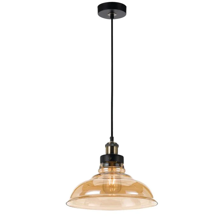 Telbix Hertel 30 Pendant - Black Amber