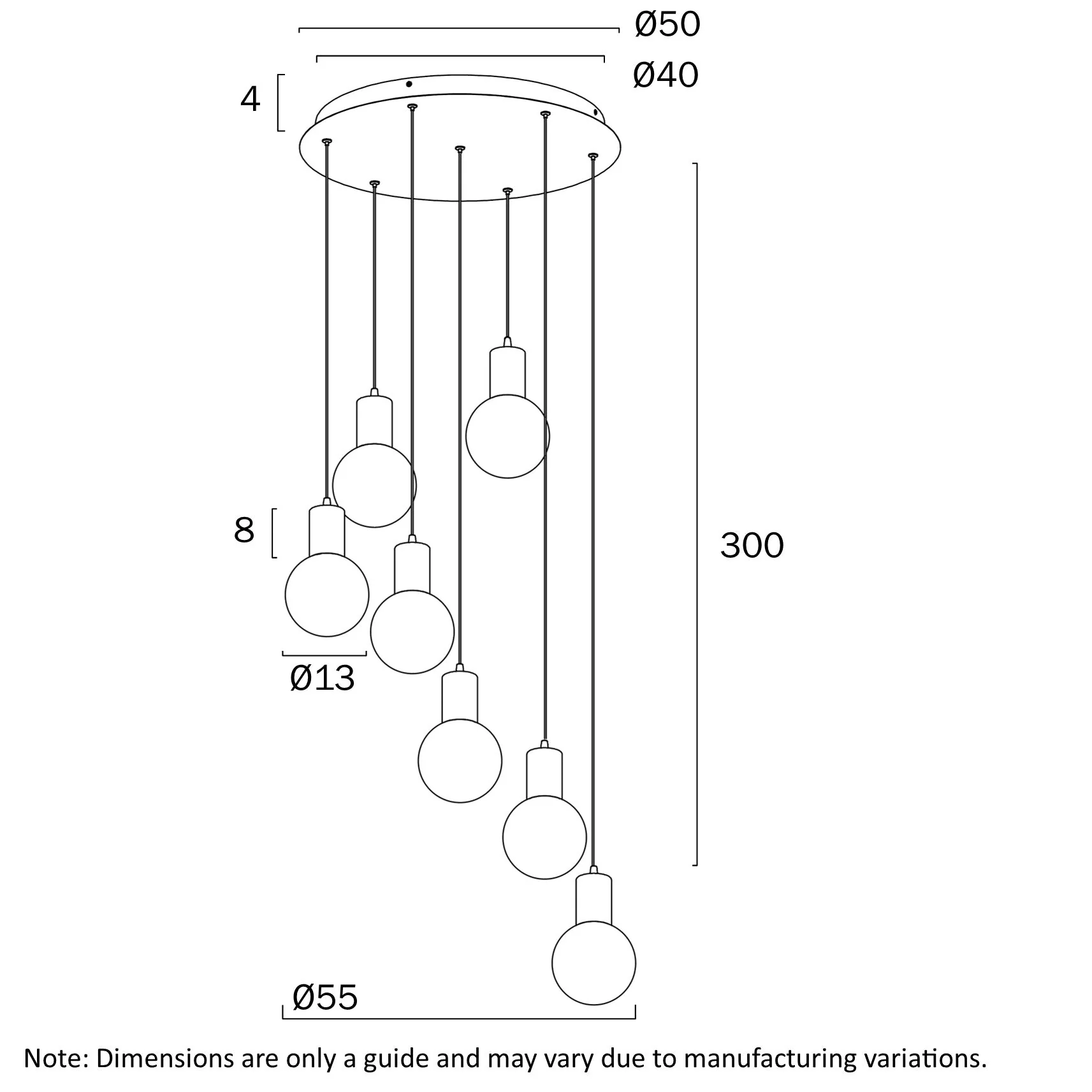 Telbix Invar 7 Light Pendant - Image 5
