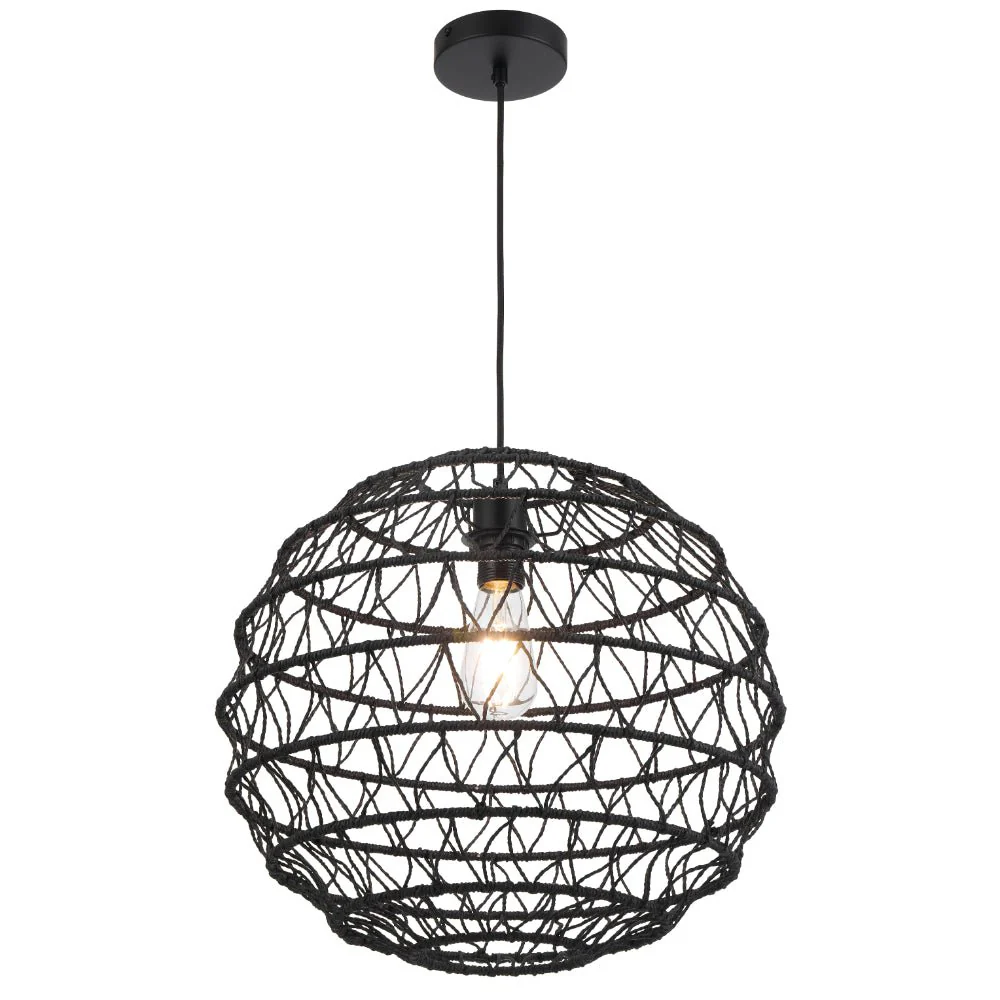 Telbix Ivalo Pendant Light in Black or Natural Colors 45CM 60CM - Image 11