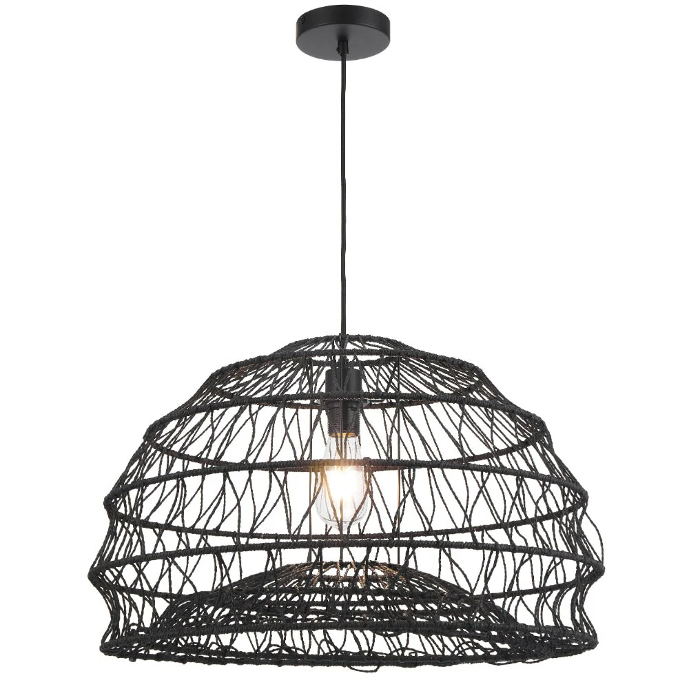 Telbix Ivalo Pendant Light in Black or Natural Colors 45CM 60CM - Image 14