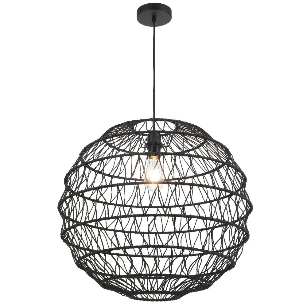 Telbix Ivalo Pendant Light in Black or Natural Colors 45CM 60CM - Image 15
