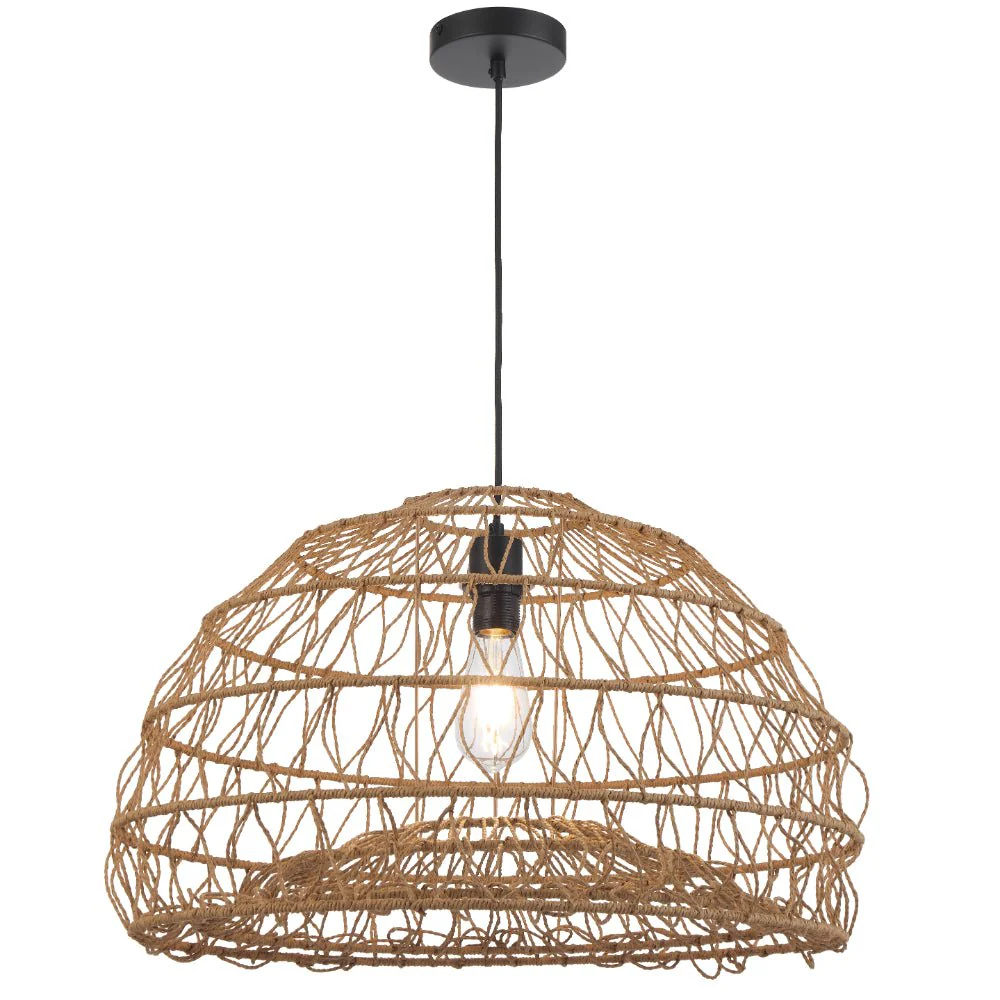 Telbix Ivalo Pendant Light in Black or Natural Colors 45CM 60CM - Image 18