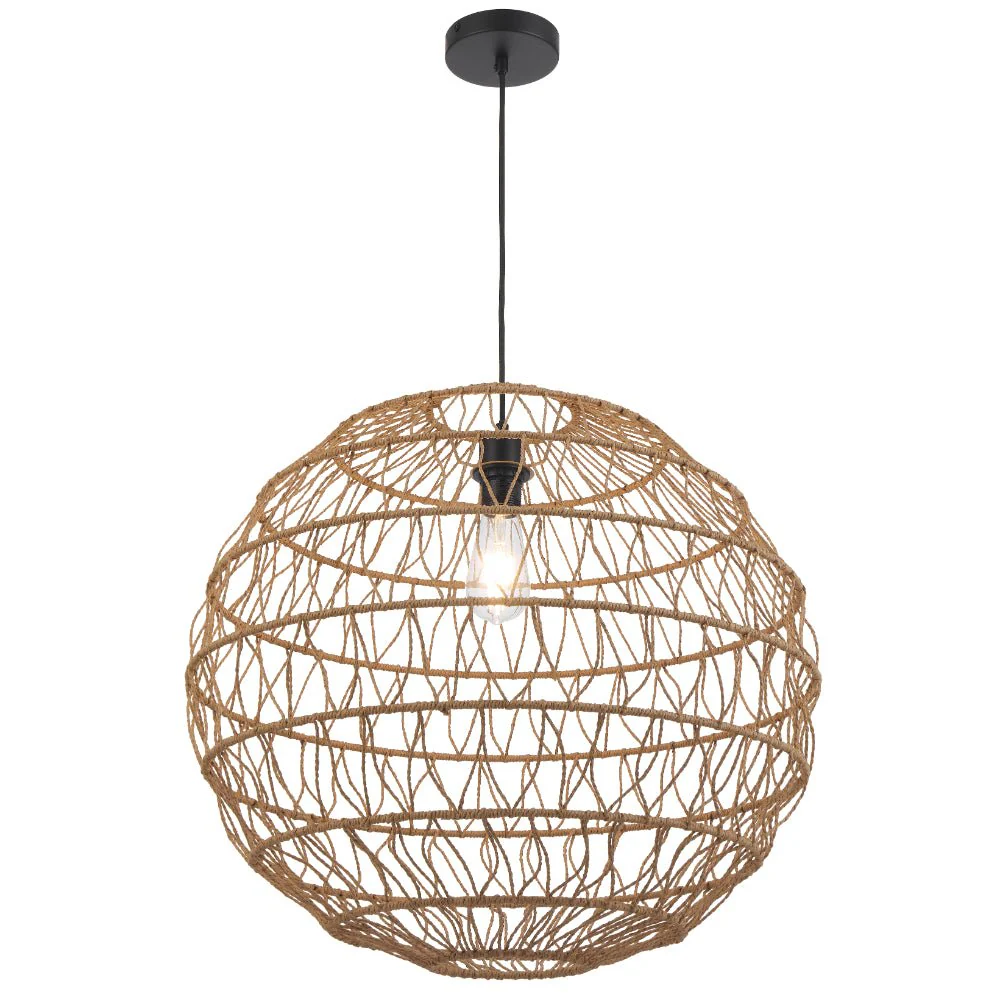 Telbix Ivalo Pendant Light in Black or Natural Colors 45CM 60CM - Image 19