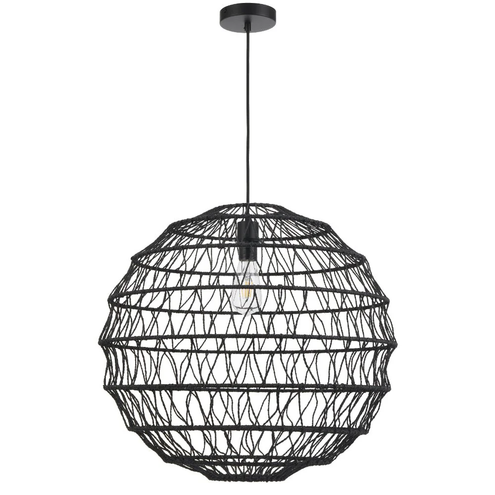 Telbix Ivalo Pendant Light in Black or Natural Colors 45CM 60CM - Image 2