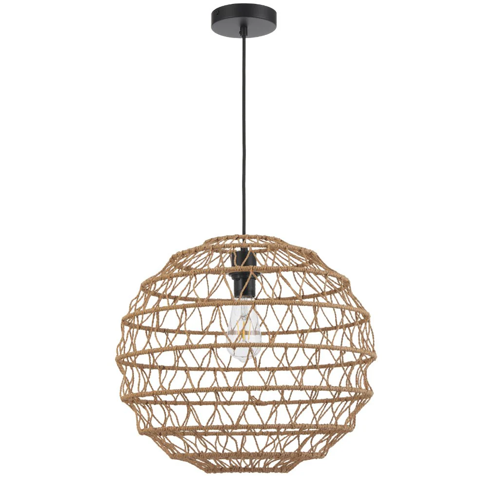 Telbix Ivalo Pendant Light in Black or Natural Colors 45CM 60CM - Image 3