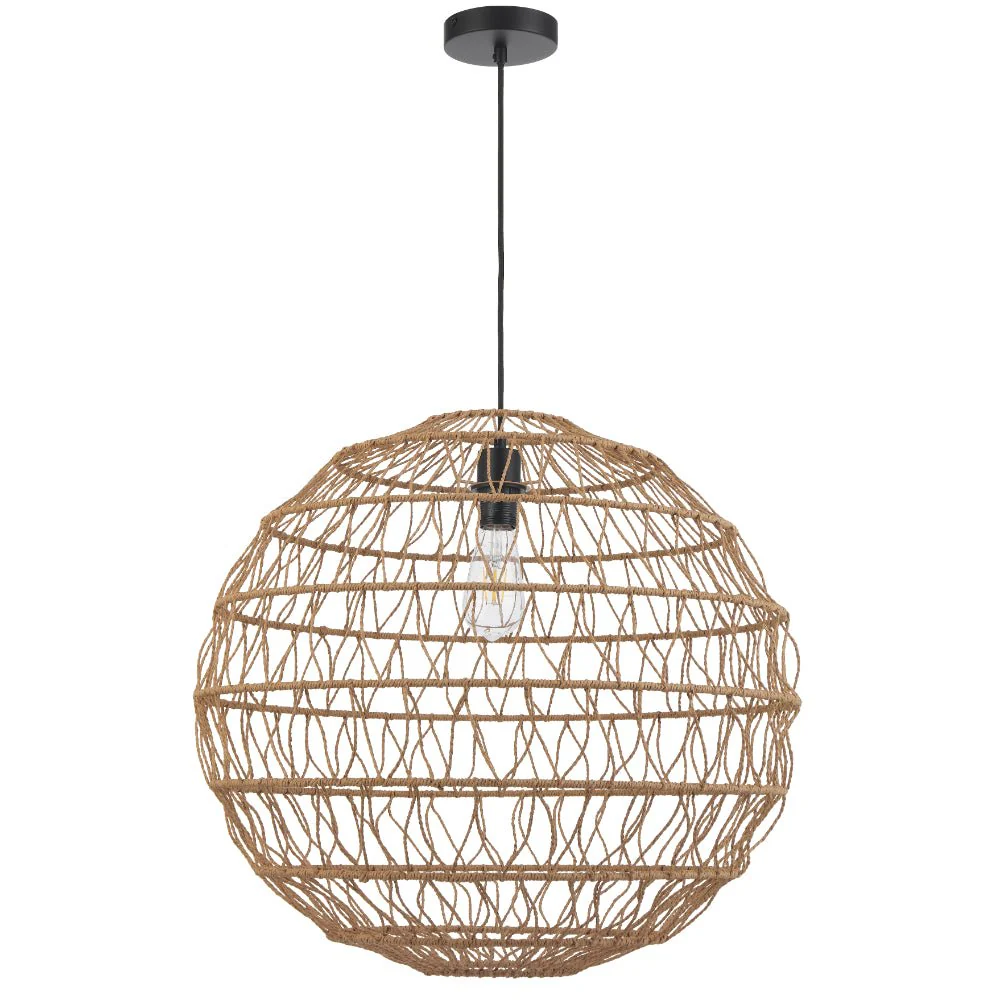 Telbix Ivalo Pendant Light in Black or Natural Colors 45CM 60CM - Image 4