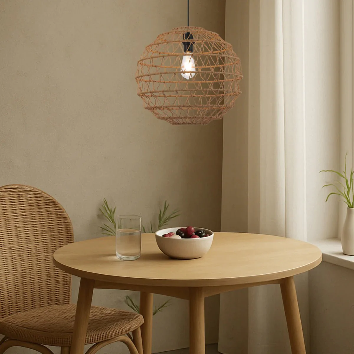 Telbix Ivalo Pendant Light in Black or Natural Colors 45CM 60CM - Image 6
