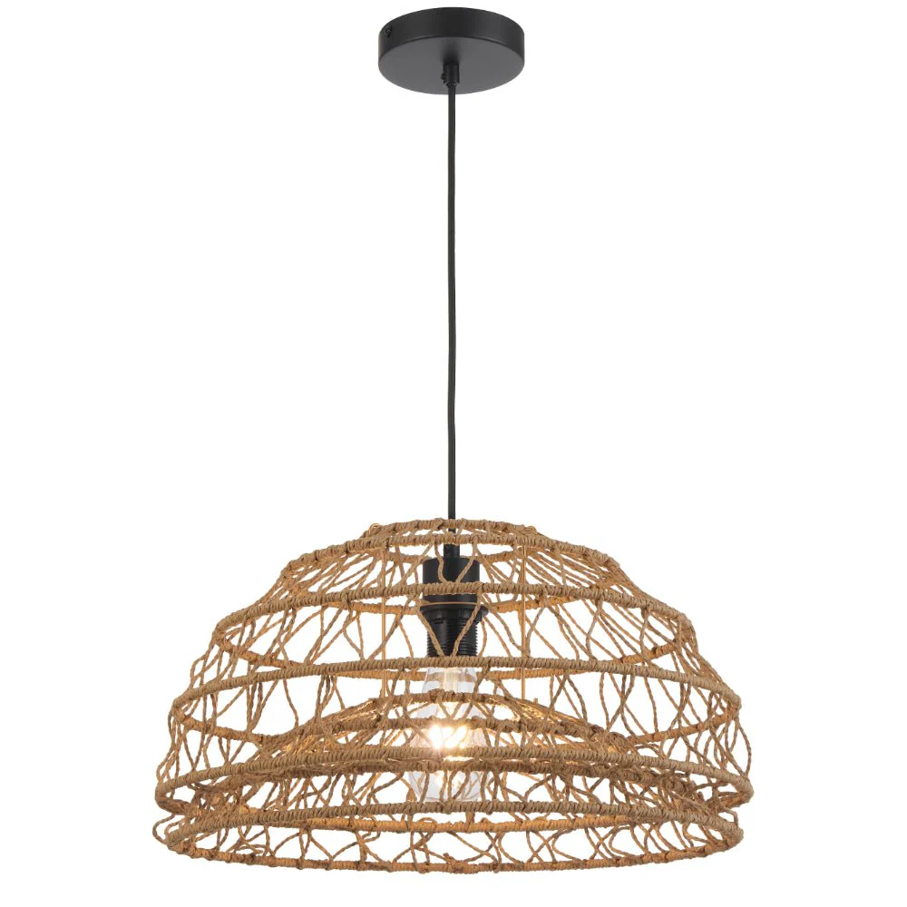 Telbix Ivalo Pendant Light in Black or Natural Colors 45CM 60CM - Image 7