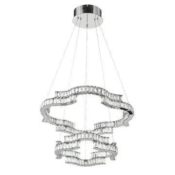 Telbix Jura 2 Tier Crystal Pendant Gold - Image 2