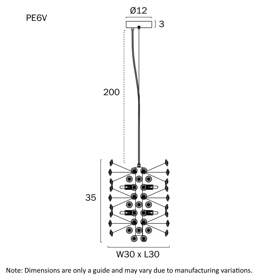 Telbix Lerida 6 Light Vertical Pendant - Image 3